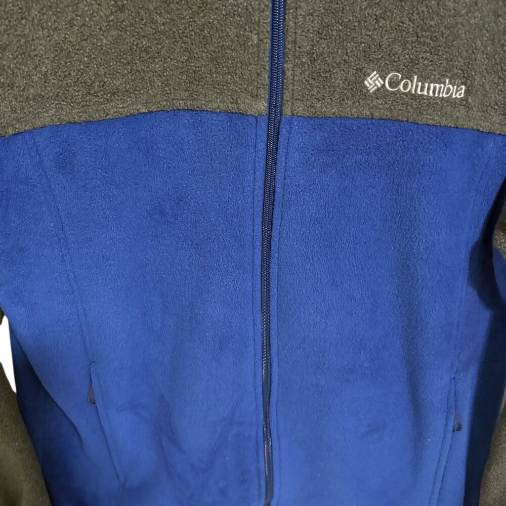 COLUMBIA Mens Full Zip Fleece Jacket Size Large Blue Gray - Picture 5 of 6
